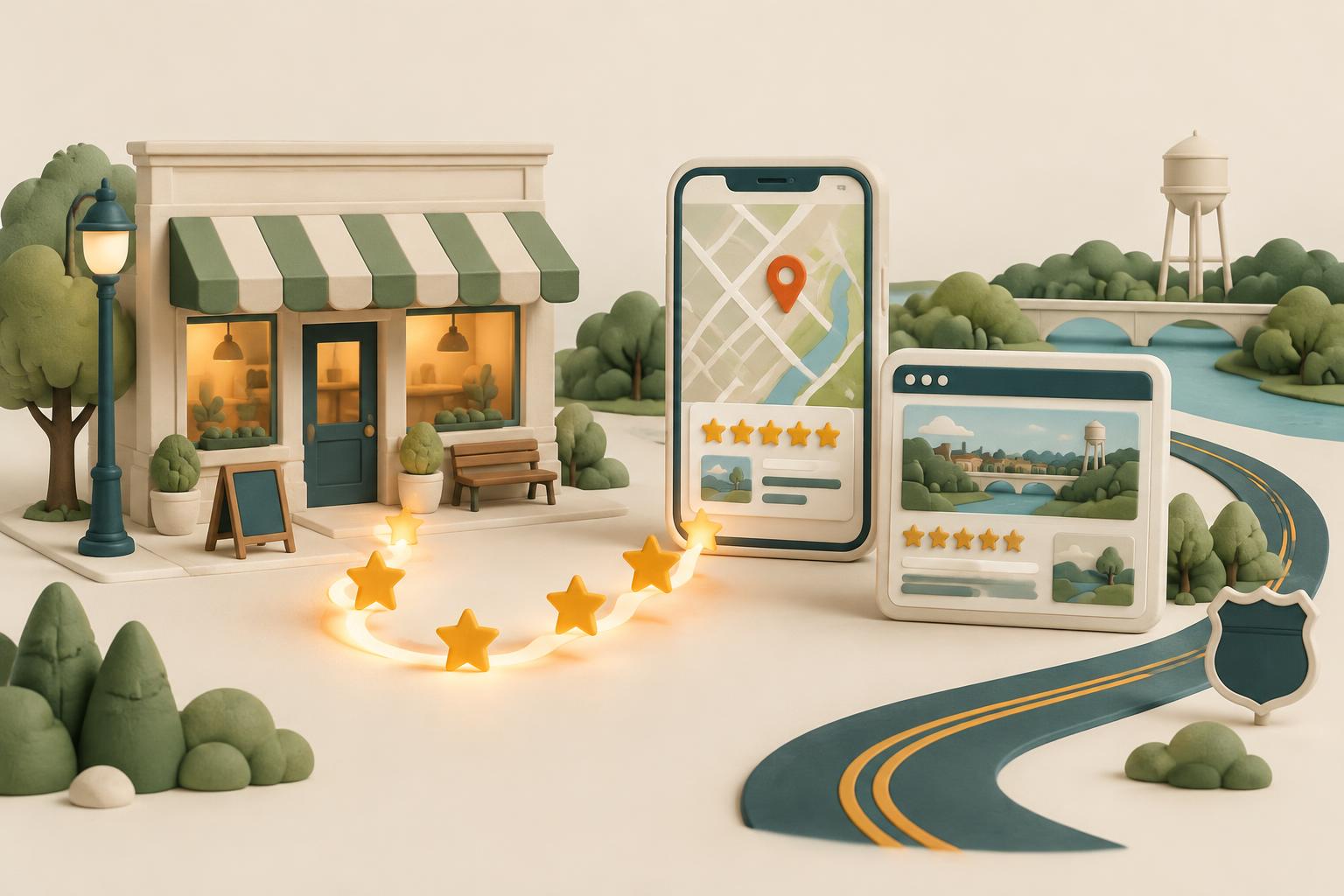 A Germantown storefront connected to local search results and customer reviews